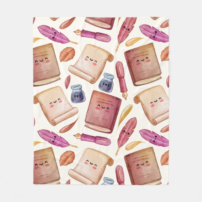 Book pattern fleece blanket (Front)