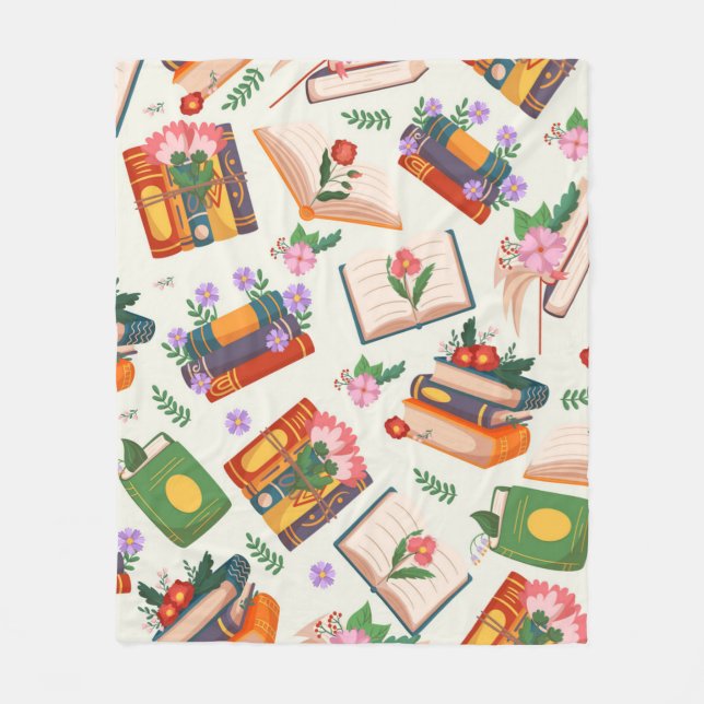Book pattern fleece blanket (Front)