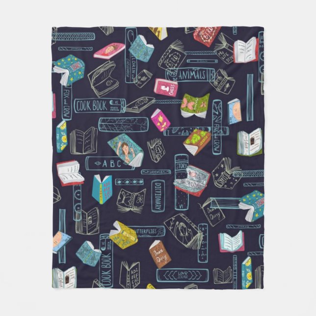Book pattern fleece blanket (Front)