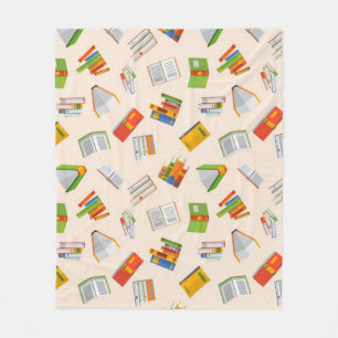 Book pattern fleece blanket