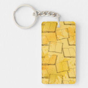 Book pattern key ring