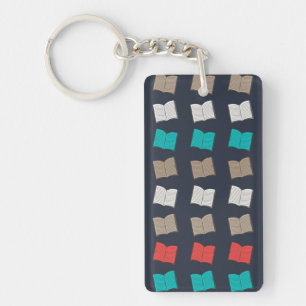 Book pattern key ring