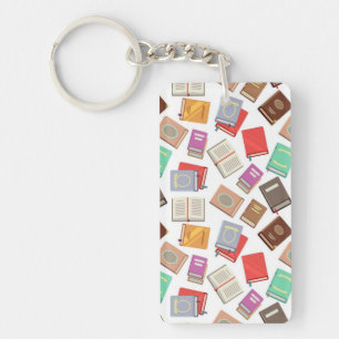 Book pattern key ring