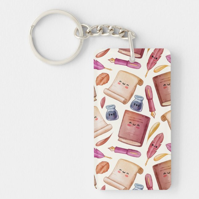 Book pattern key ring (Front)