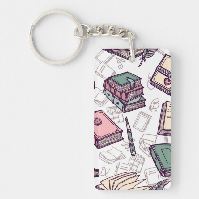 Book pattern key ring (Front)