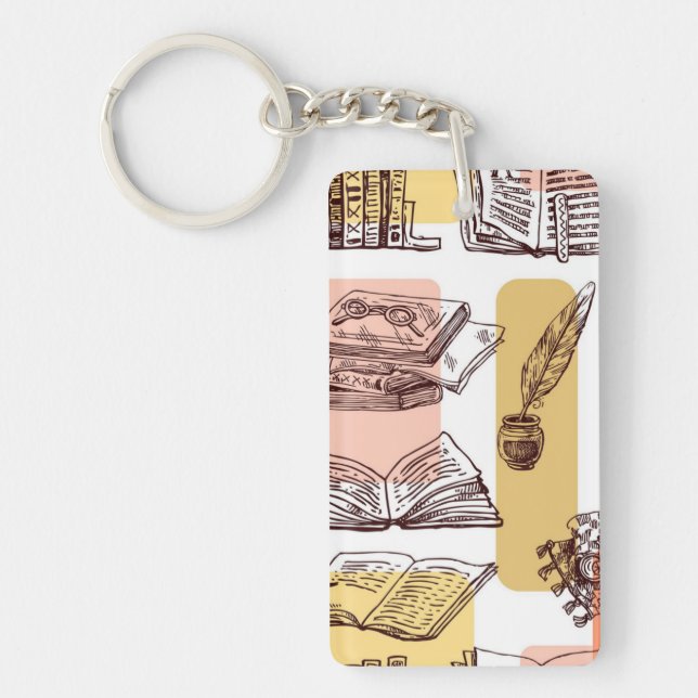 Book pattern key ring (Front)