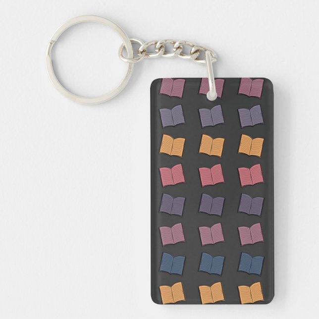 Book pattern key ring (Front)