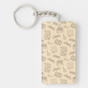 Book pattern key ring