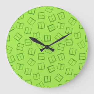 Book pattern large clock