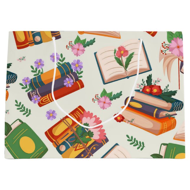 Book pattern large gift bag (Front)