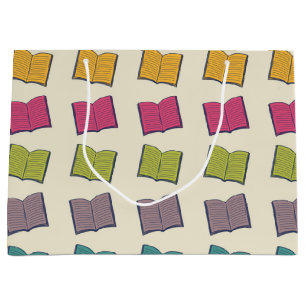 Book pattern large gift bag