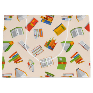 Book pattern large gift bag