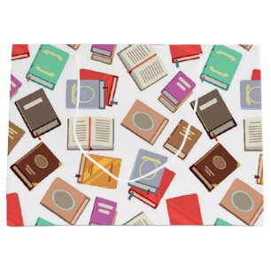Book pattern large gift bag