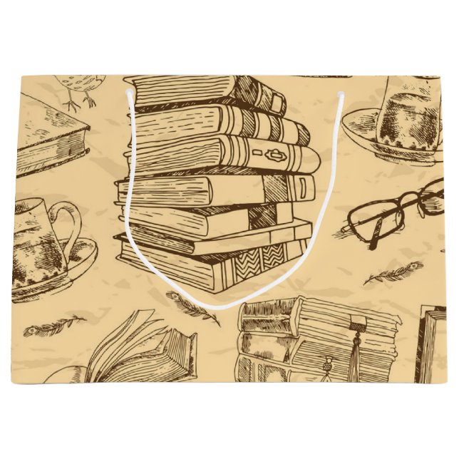 Book pattern large gift bag (Front)