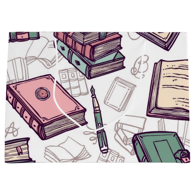 Book pattern large gift bag (Front)