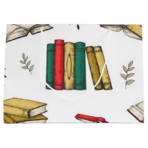 Book pattern large gift bag