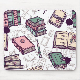 Book pattern mouse pad