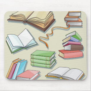 Book pattern mouse pad