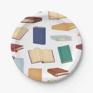 Book pattern paper plate