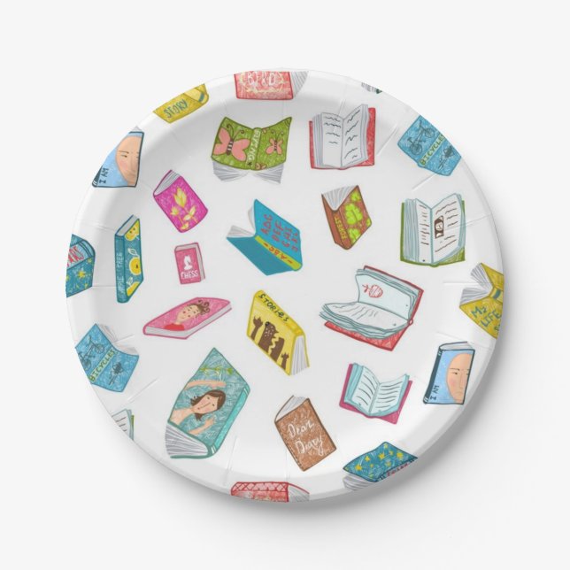 Book pattern paper plate (Front)