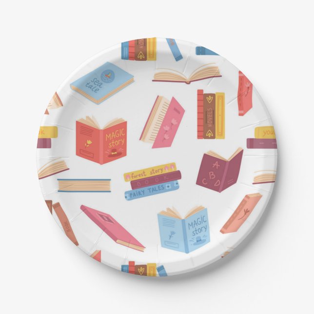 Book pattern paper plate (Front)
