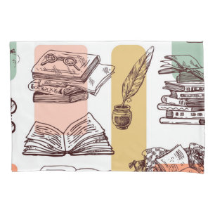 Book pattern pillowcase