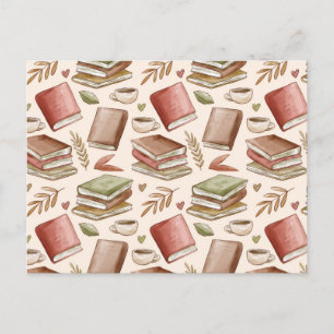 Book pattern postcard