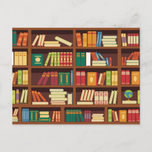 Book pattern postcard