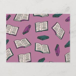 Book pattern postcard