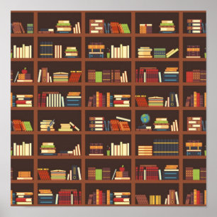 Book pattern poster