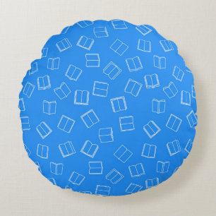 Book pattern round cushion
