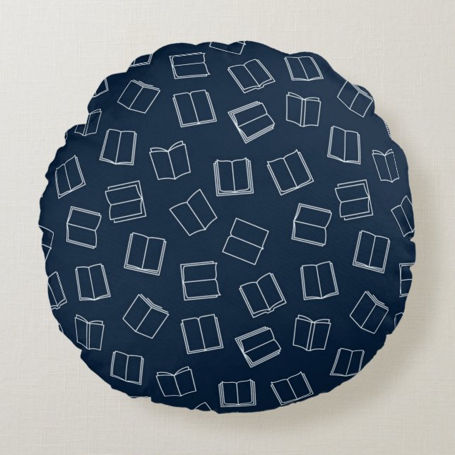 Book pattern round cushion (Front)