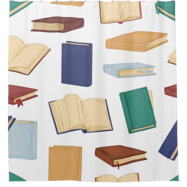 Book pattern shower curtain (Front)
