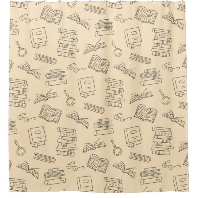 Book pattern shower curtain (Front)