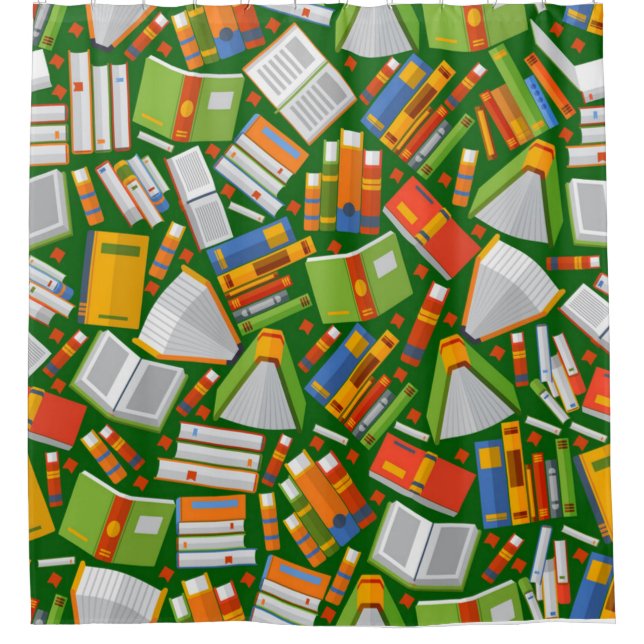 Book pattern shower curtain (Front)