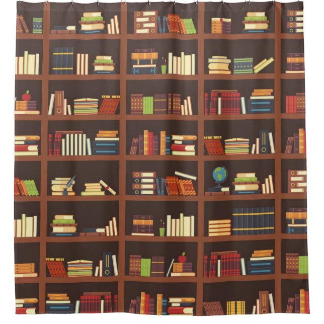 Book pattern shower curtain (Front)