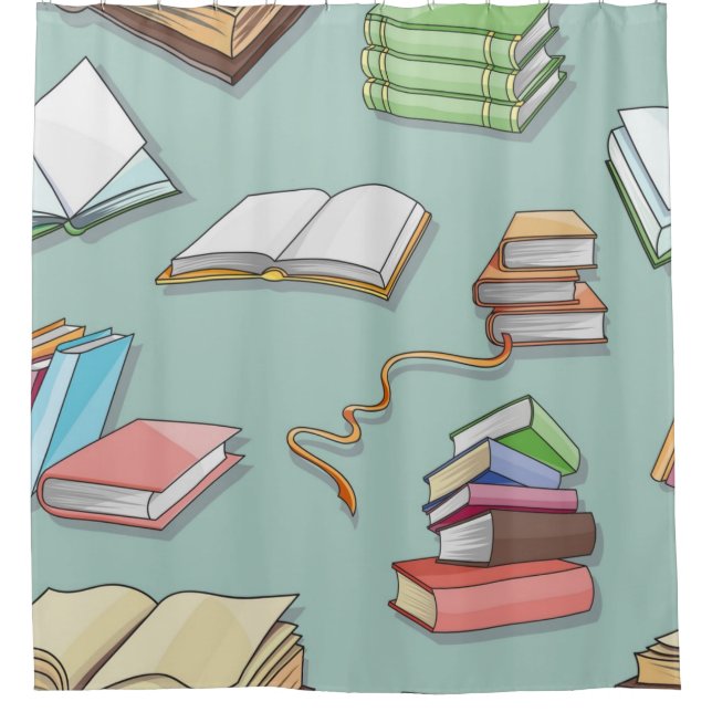 Book pattern shower curtain (Front)