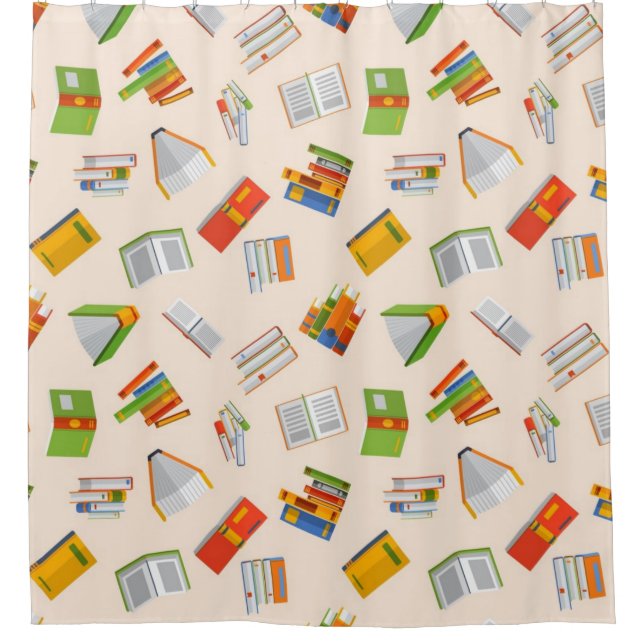 Book pattern shower curtain (Front)