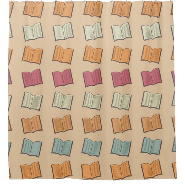 Book pattern shower curtain (Front)