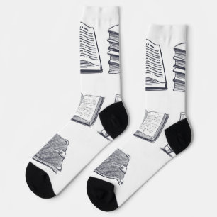 Book pattern socks