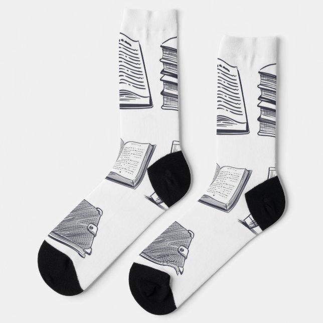 Book pattern socks (Left)