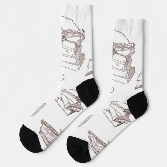 Book pattern socks (Left)