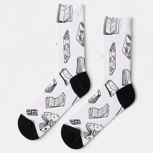 Book pattern socks (Left)