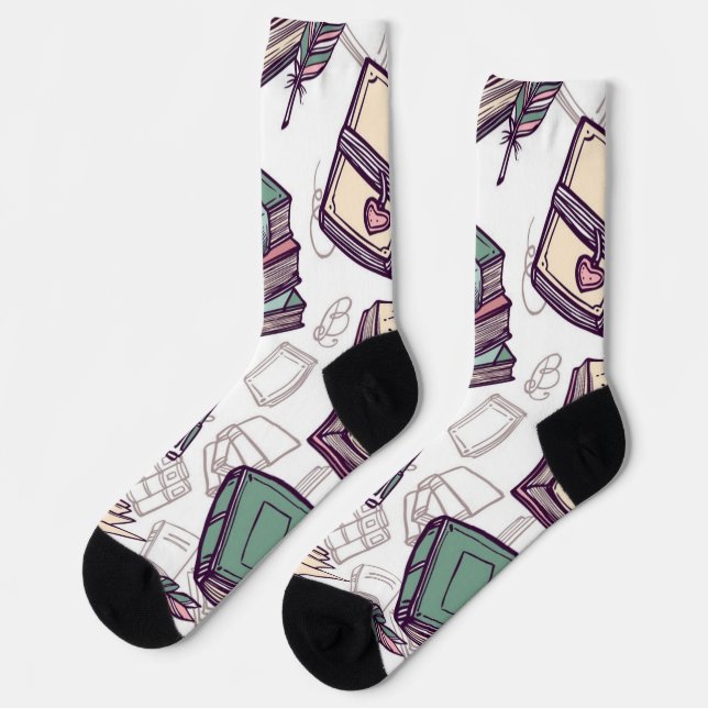 Book pattern socks (Left)