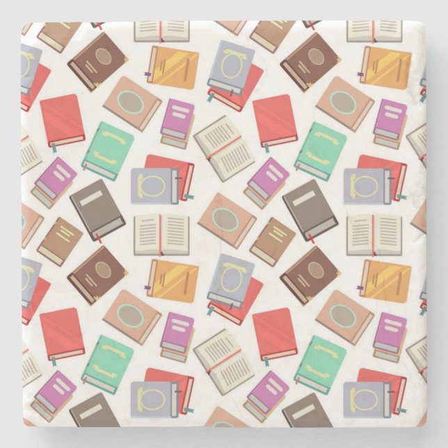Book pattern stone coaster (Front)