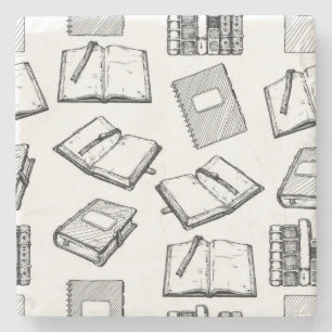 Book pattern stone coaster