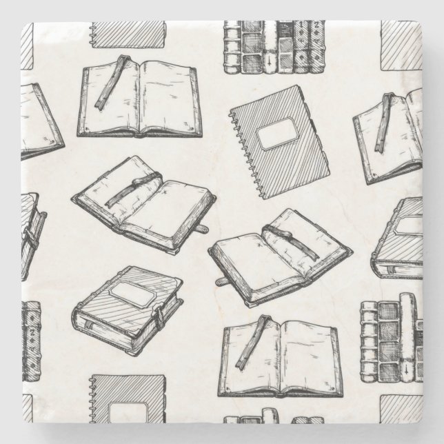 Book pattern stone coaster (Front)