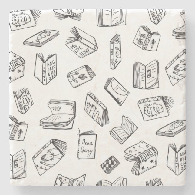 Book pattern stone coaster (Front)