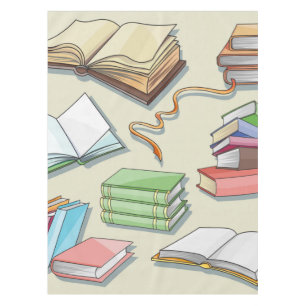 Book pattern tablecloth