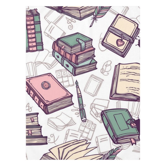 Book pattern tablecloth (Front)